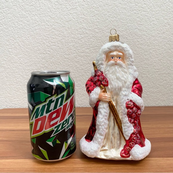 Glassware Art Studio Poland Santa Hand Blown Handcrafted Mercury Glass Ornament - Picture 12 of 16